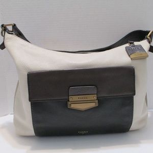 Fossil Leather Vickery Colorblock Tote
